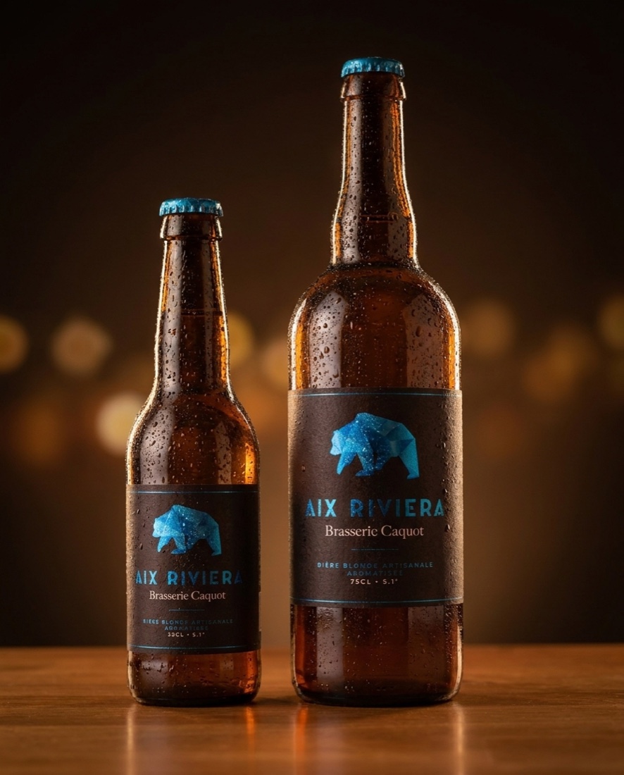 Bière Aix Riviera Bio, gamme OURS de la Brasserie Caquot